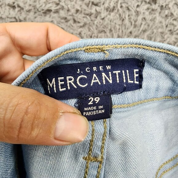 J. Crew Shorts Womens 29 Blue Button Fly LStretch Denim Cut Off Jorts - Picture 9 of 10